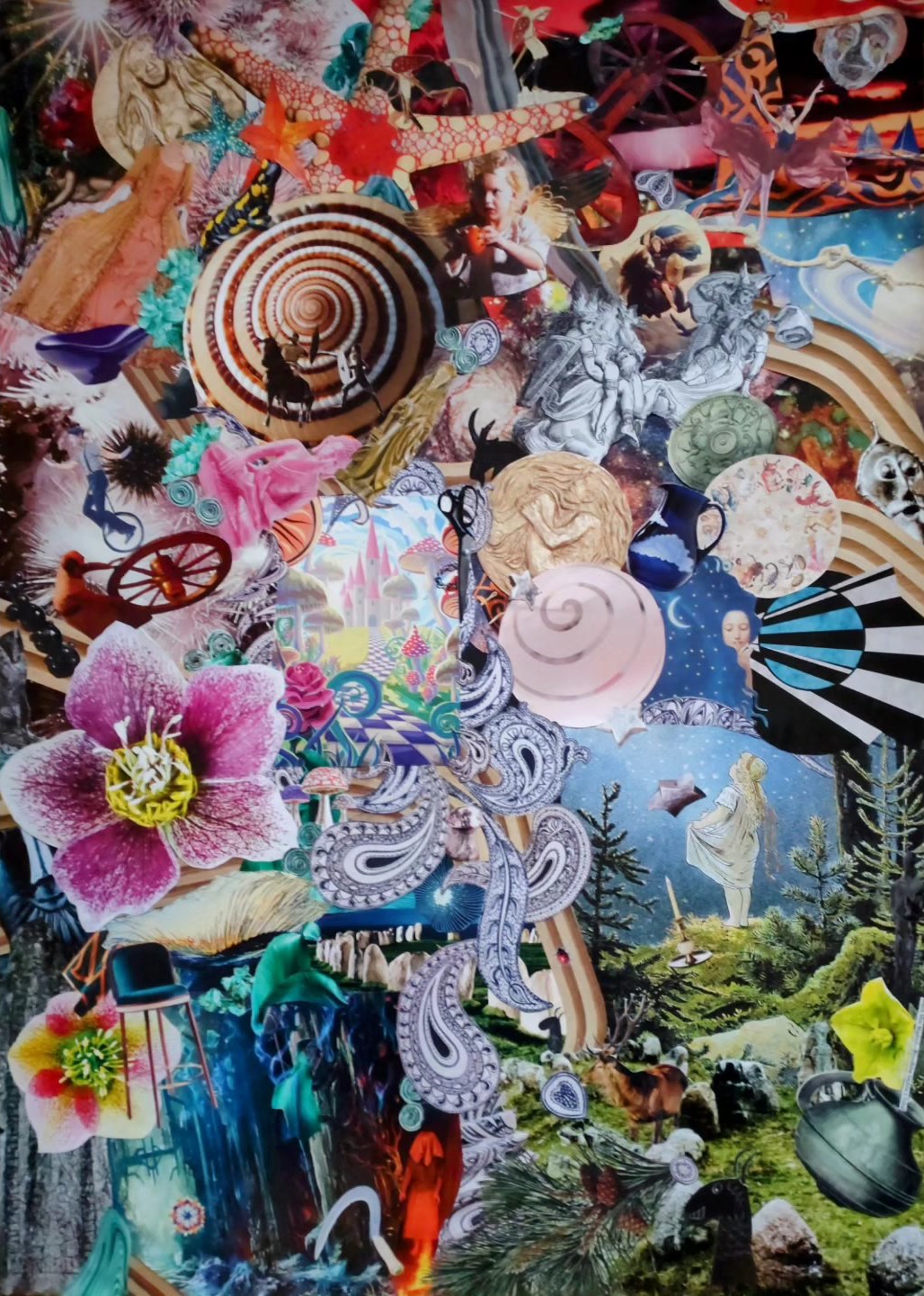 Wild Hunt, a 50 × 70 cm analog collage.