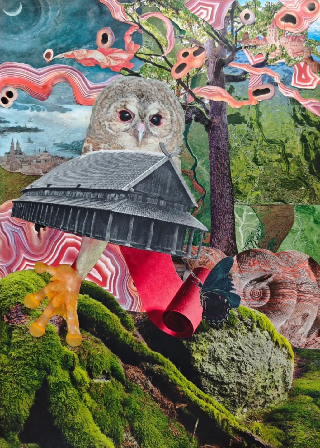 Elfenwald 9, an analog collage from the Elfenwald series.