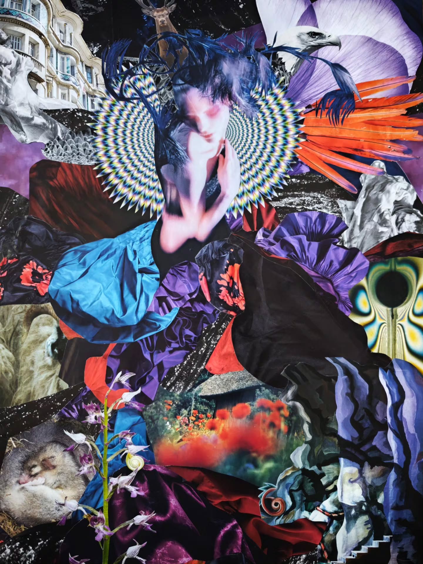 Frau Holle, an A2 analog collage by Rita Rozynek.